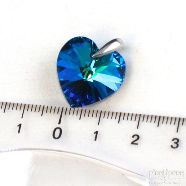 bijou SPARK en Swarovski bleu topaze et argent forme de coeur