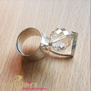 Bague espace blanc diamant