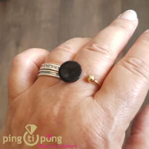 Bijou original : bague nacre noire La Petite Sardine